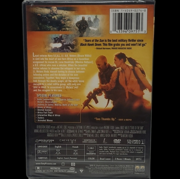 NEW SEALED DVD  "TEARS OF THE SUN" - Picture 3 of 6